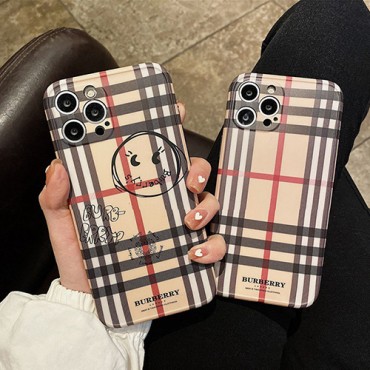 Burberry iPhone 13 11 / 12 Pro Max Case Back Cover cute Luxury Print Burberry Style Bears Silicone Designer iPhone Case For All iPhone Models