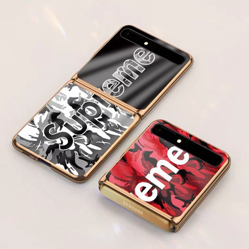 Luxury brand supreme aape Glass Case For Samsung Galaxy Z Fold 2/3 5G Z Flip2/3 case cover Design Shockproof Glossy Cases for Samsung z fold3/2