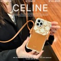 celine strap iphone 13 pro max 13 mini case Unisex  Leather iPhone 13 pro max 12 11 xs xr cover Leather Card Holder Cross Body