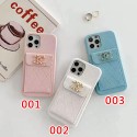 Unique Lattices Chanel Leather Soft Cases For iPhone 13 mini 13 pro max cover leather women Card Shell Covers