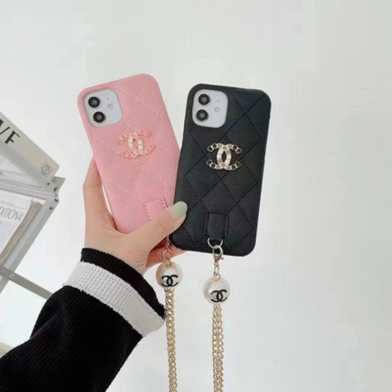 chanel chain iphone 13 pro max case cover leather Lady Crossbody Back Casing chanel iphone 12 13 pro xr xs max Classic Case With Chain