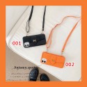 hermes girl orange Crossbody Wallet iphone 13 pro max 13 mini Case  iPhone 12 11 Xs Max 7 8 Plus Case Case with Credit Card Holder Wrist Strap