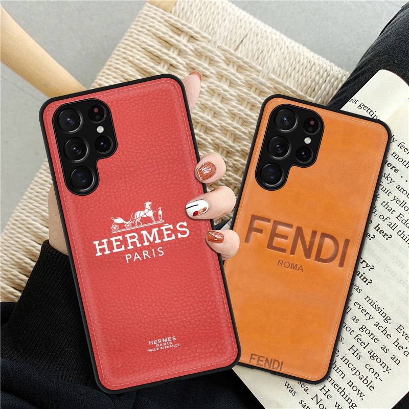 Luxury hermes fendi galaxy s22 ultra s21 plus leather Case Back Cover iPhone 14 13/12 Pro Max  Case Shockproof Protective Designer iPhone Caseoriginal luxury fake case iphone xr xs max 11/12/13 pro max
